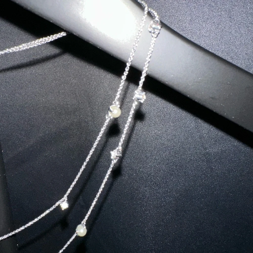Silver Double Layer Necklace - Picture 2 of 5